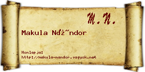 Makula Nándor névjegykártya
