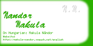 nandor makula business card